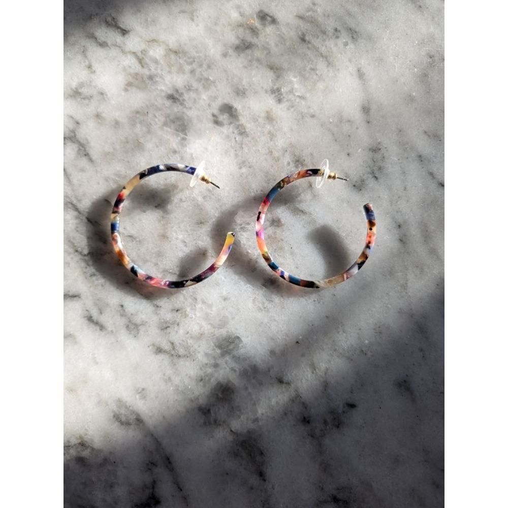 Women's Hoop Earrings Multicolor One Size